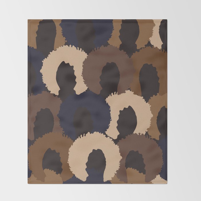 Afro Woman Faces Throw Blanket | Society6
