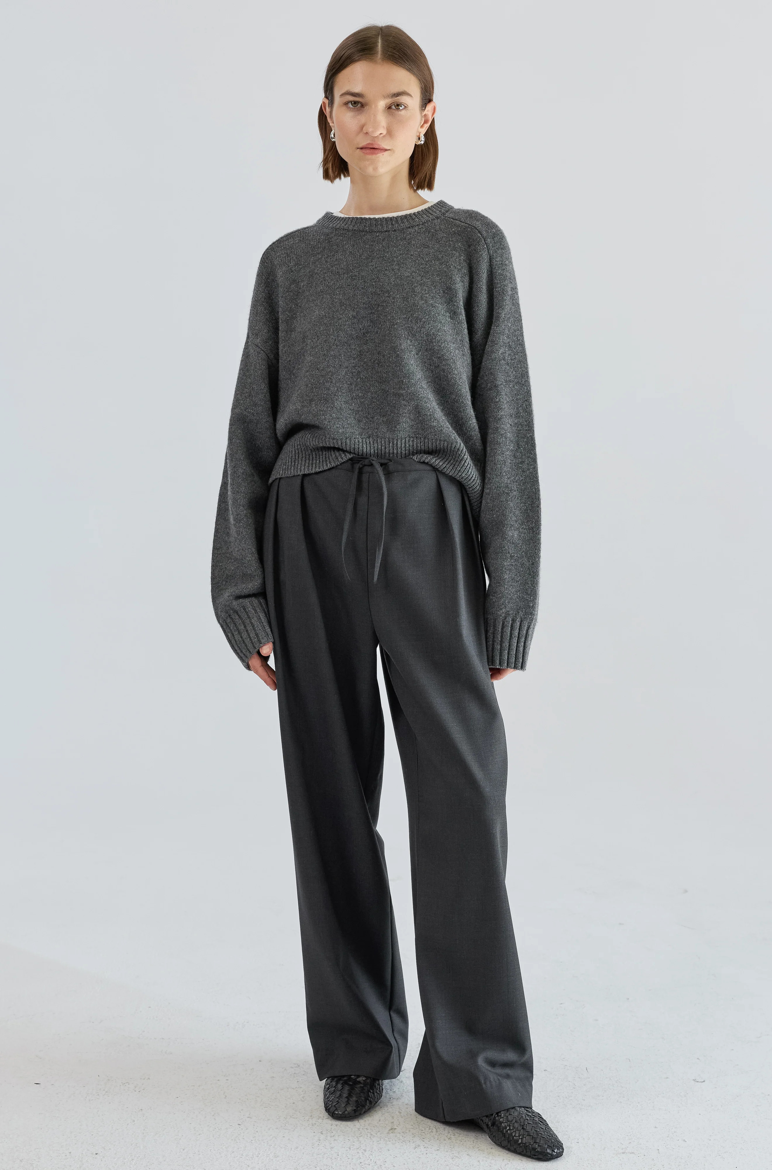 Waist Tie Wool Trousers | Almina Concept