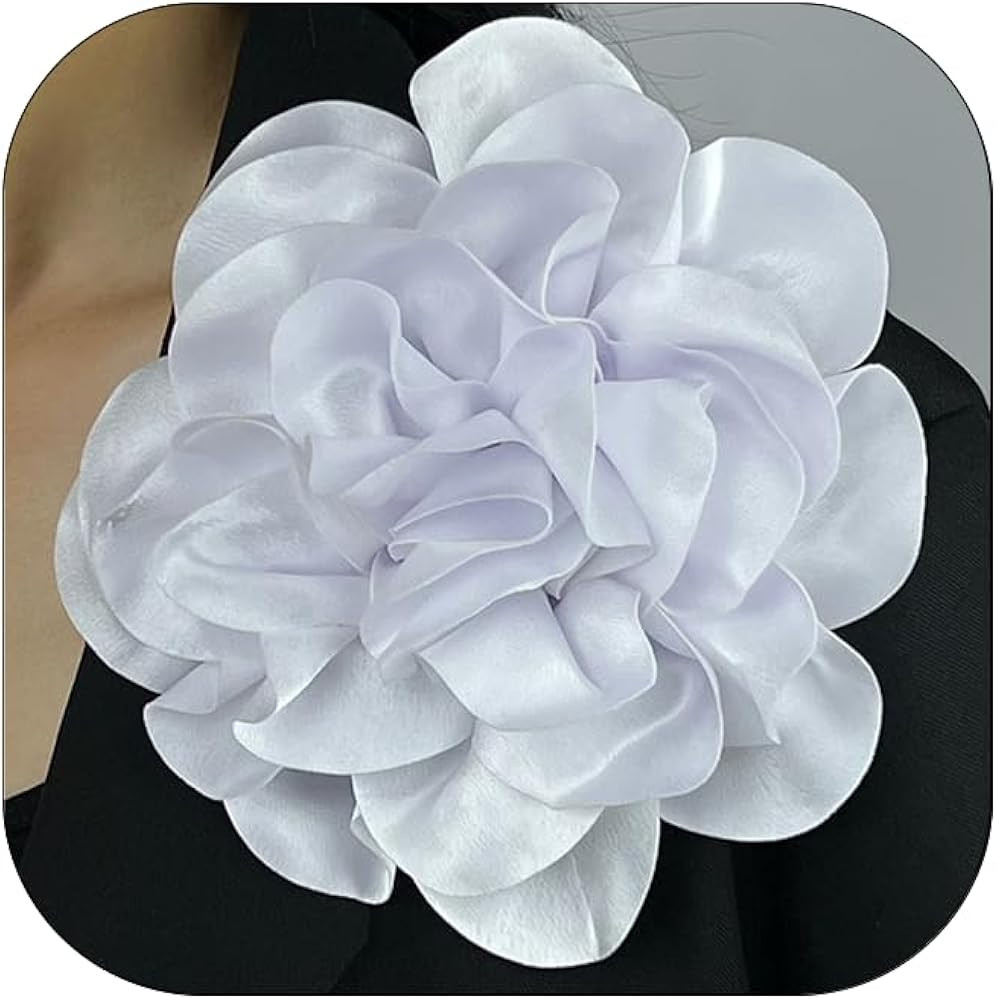 19mm Extra Large Flower Brooches Lapel Pins Dainty Satin Fabric Brooches Big Camellia Flower Broo... | Amazon (US)