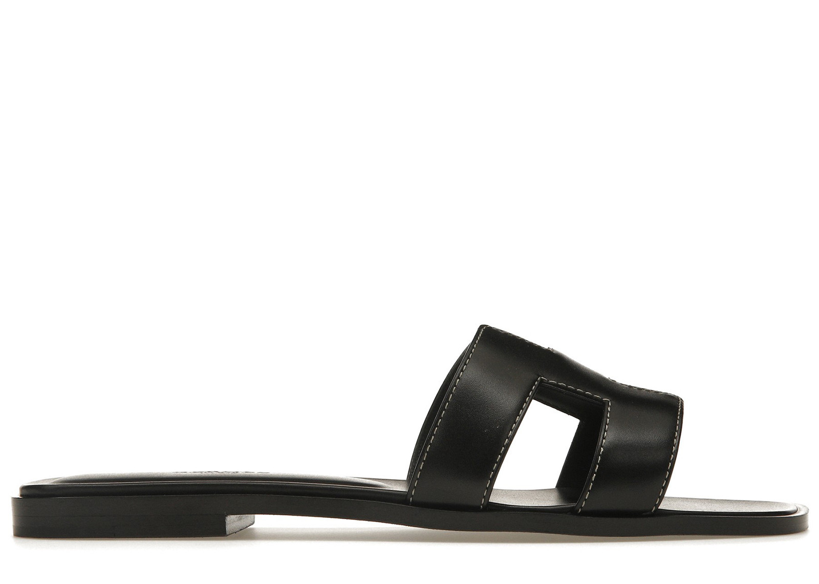Women's Hermes Oran Sandal Nior Box Calfskin Leather Sneakers in Black | StockX