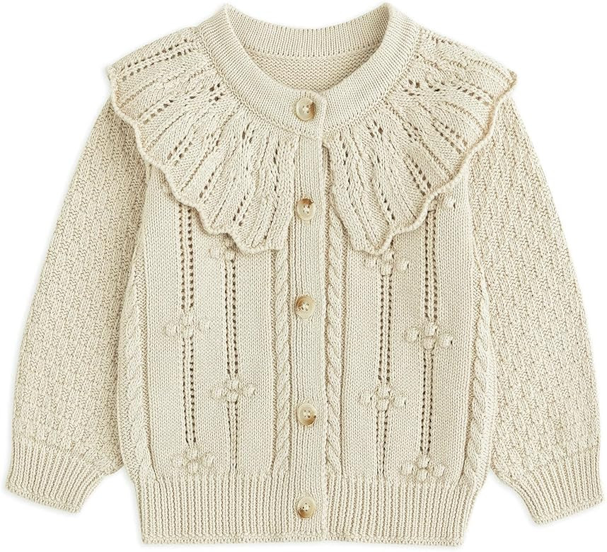 Simplee kids Baby Cardigan Cable Knit Toddler Cardigan Long Sleeve Fall Winter Open Front Knit Sweat | Amazon (US)