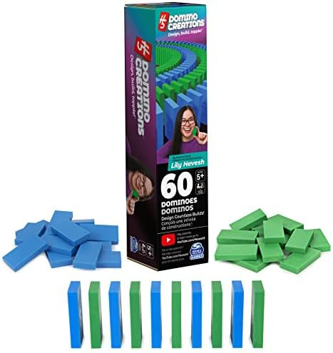 H5 Domino Creations, 60-Piece Neon Blue/Green Set by Domino Artist Youtuber Lily Hevesh Classic F... | Amazon (CA)