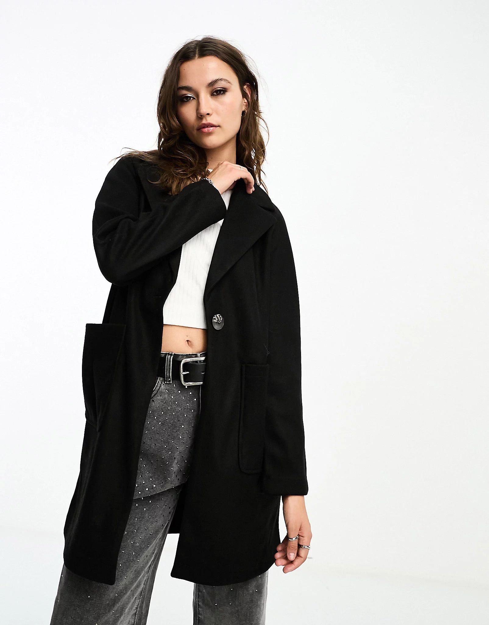 Only tailored coat in black | ASOS (Global)