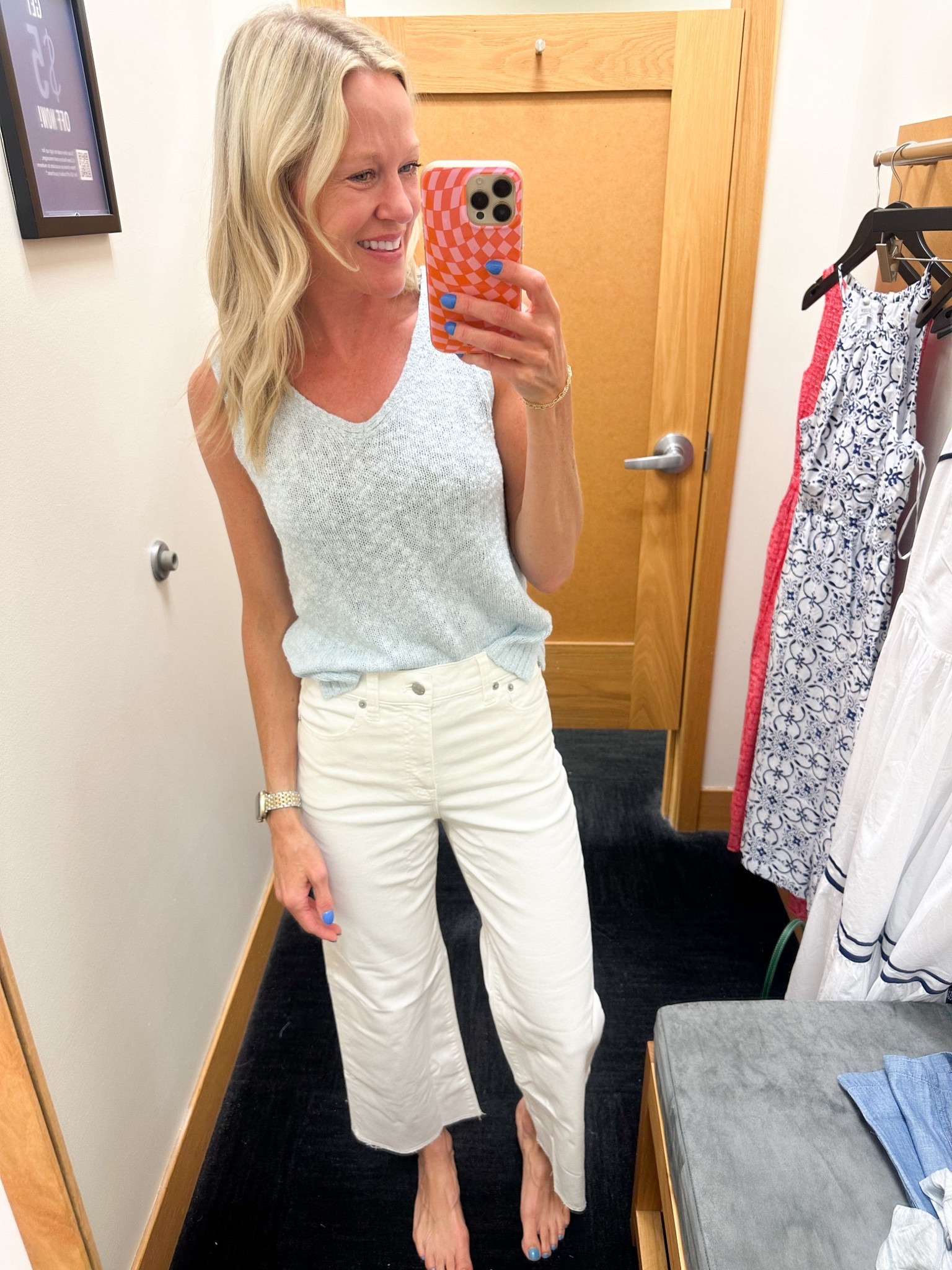 Love a good sweater tank! These wide leg denim jeans came home with me :) 

Top- xs
Jeans- size 25 

#LTKSeasonal #LTKFindsUnder50 #LTKSaleAlert