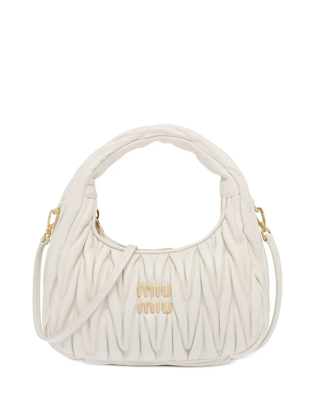 Miu Miu Mini Wander Matelassé Shoulder Bag | White | FARFETCH | Farfetch Global