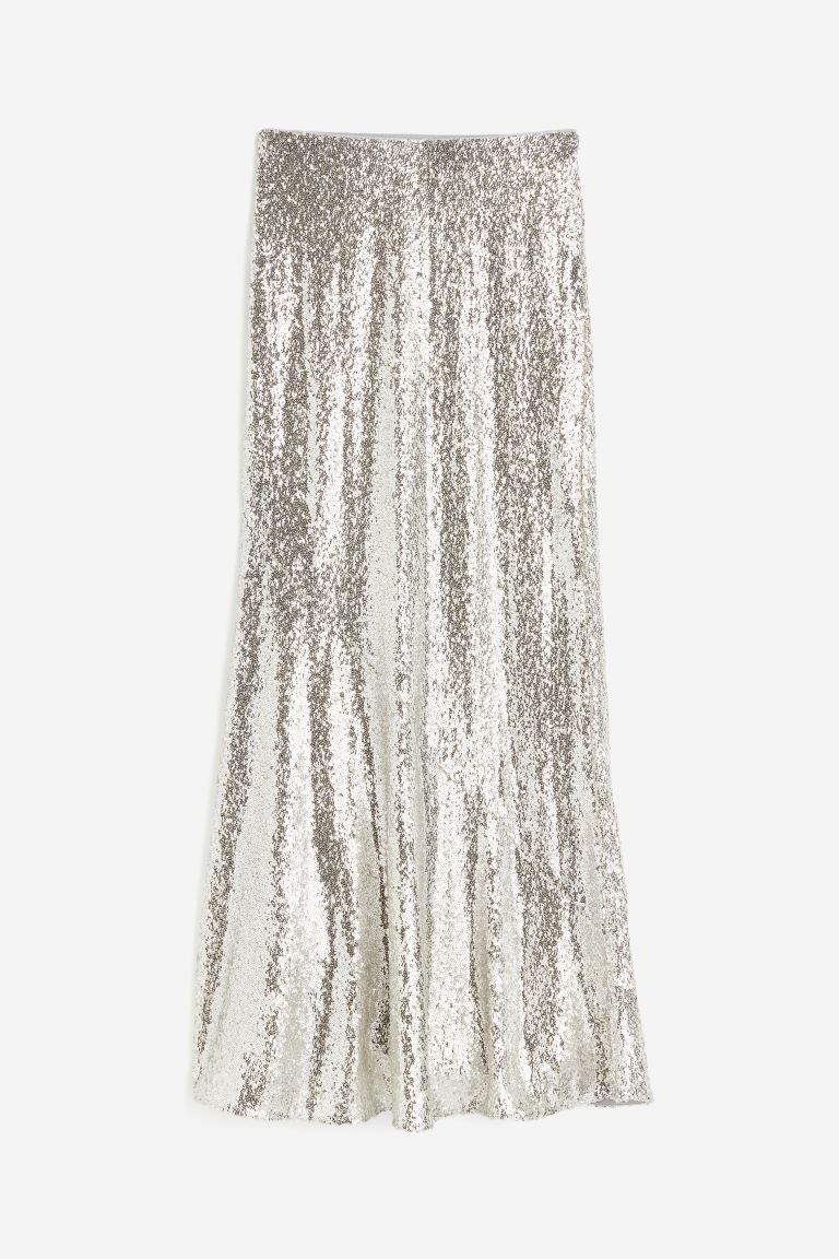 Sequined Skirt - Silver-colored - Ladies | H&M US | H&M (US + CA)