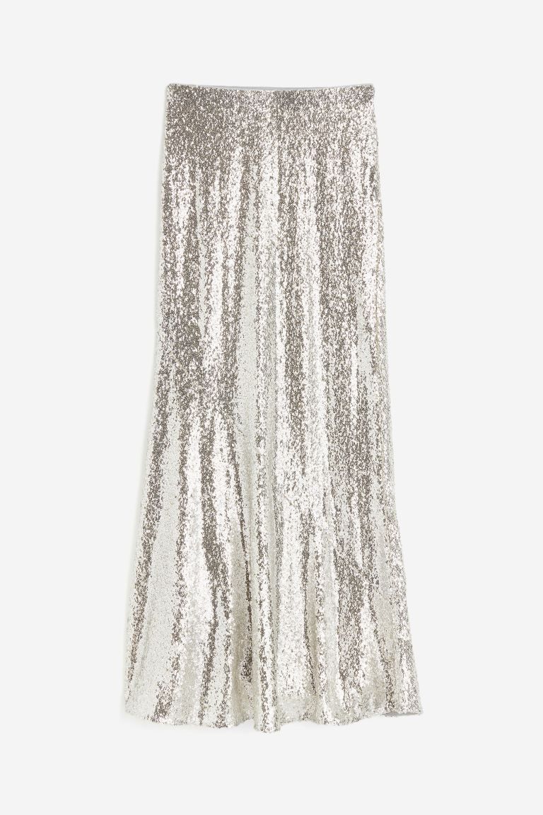 Sequined Skirt - Silver-colored - Ladies | H&M US | H&M (US)