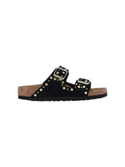 Birkenstock Studded Suede Slide Sandal — Black | Italist Inc.