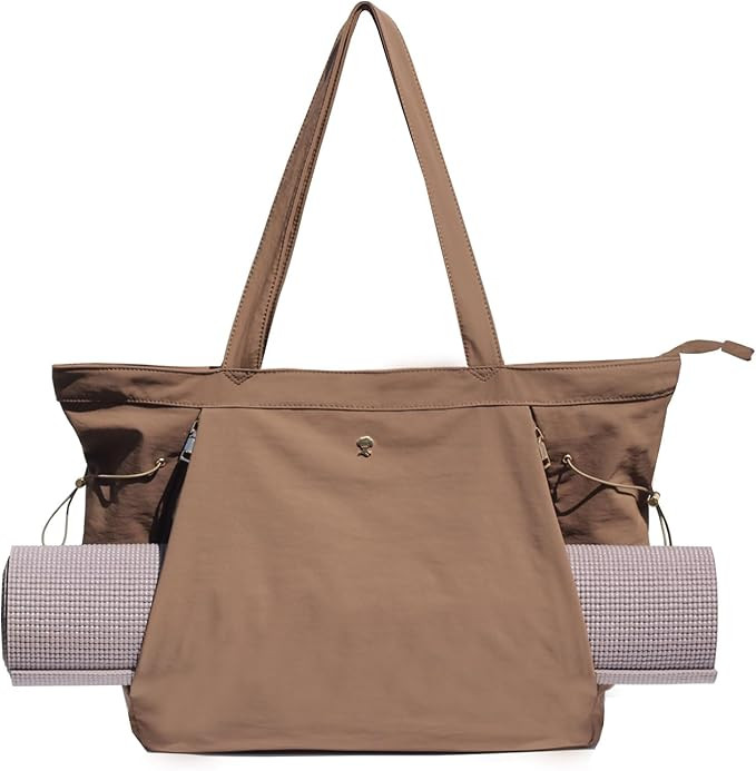 ESVAN Yoga Tote Bag for Women Shoulder Bags Drawstring for Office Workout Travel Carryall Pilates... | Amazon (US)