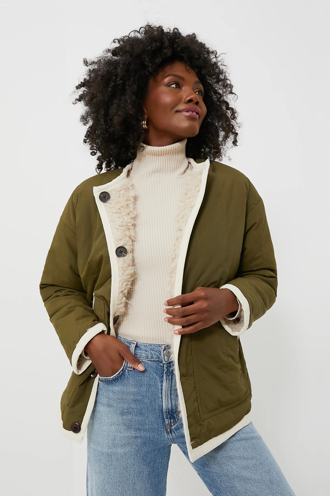 Natural and Olive Reversible Polar Bear Jacket | Tuckernuck (US)