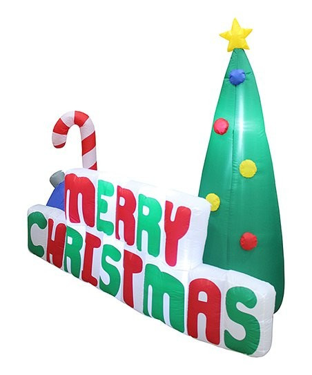 6-Gt. 'Merry Christmas' Ornaments Tree Inflatable Lawn Decoration | Zulily