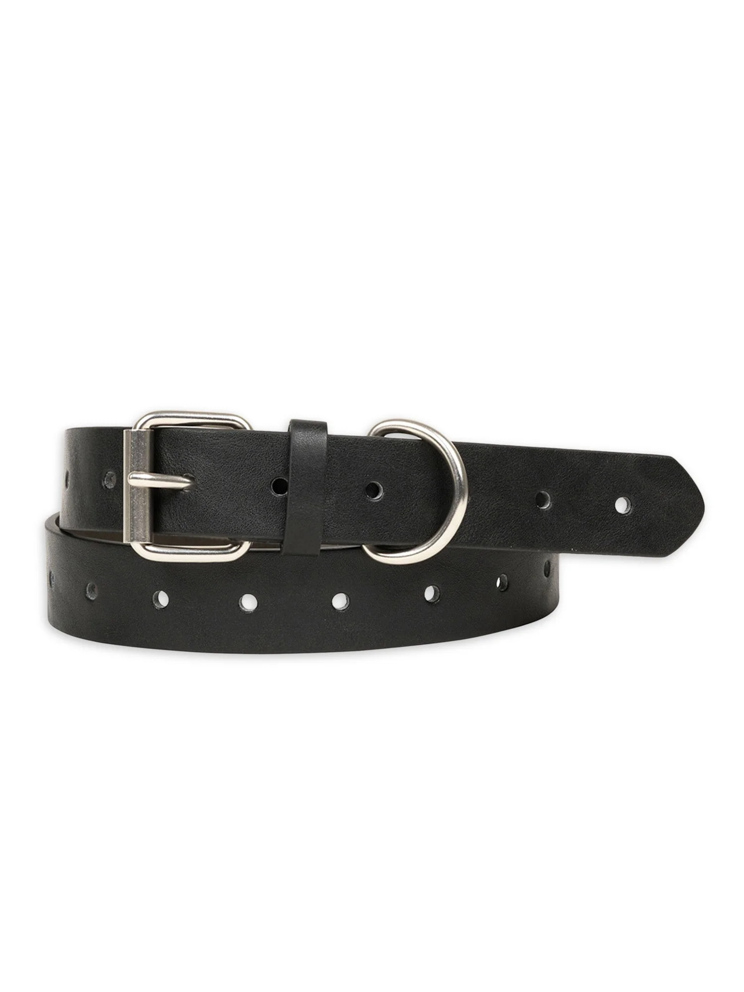 Time and Tru Faux Leather Women's Roller Buckle Belt, Black, XL | Walmart (US)