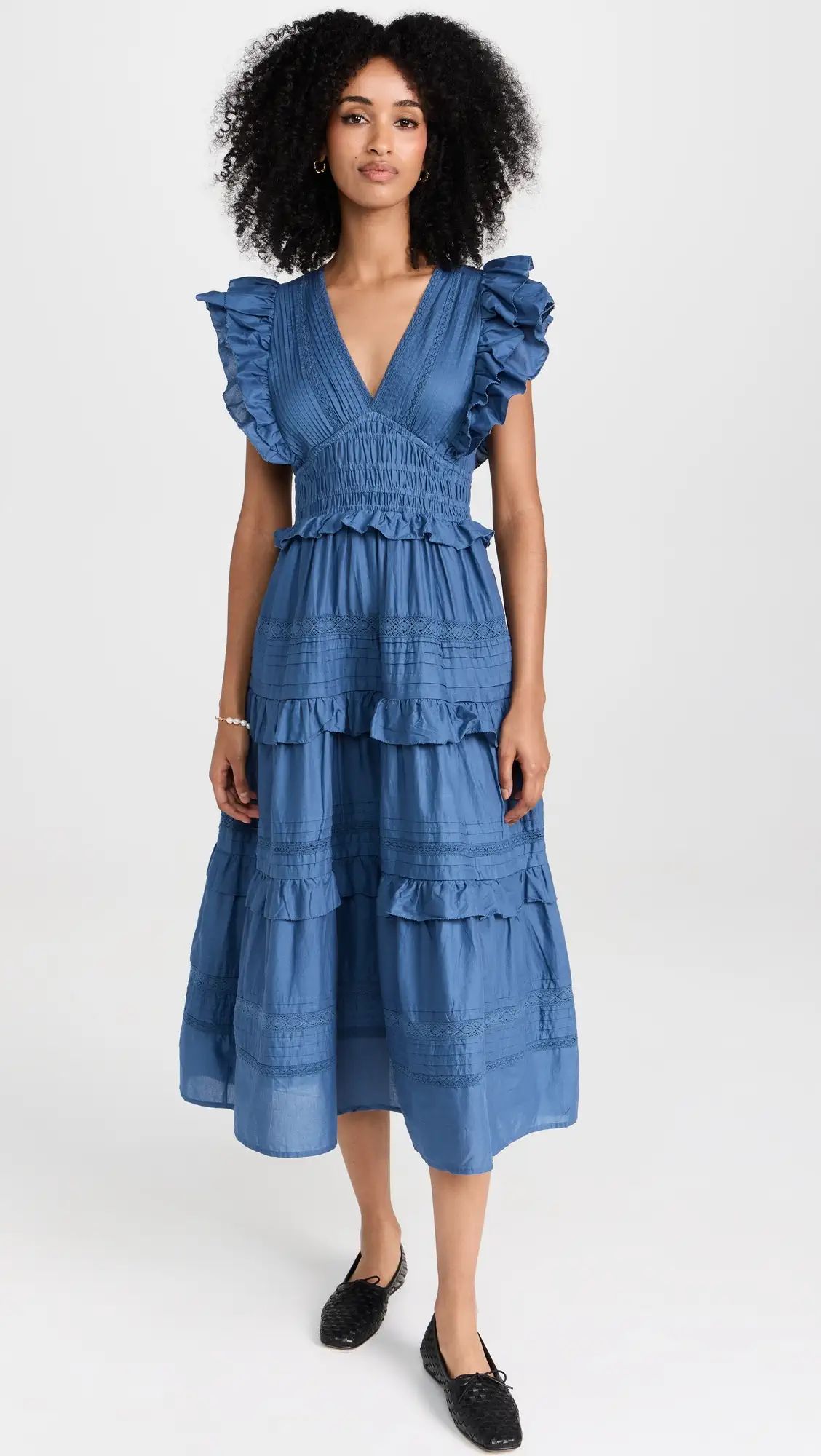 Sea Loren Solid Cambric Flutter Sleeve Dress | Shopbop | Shopbop