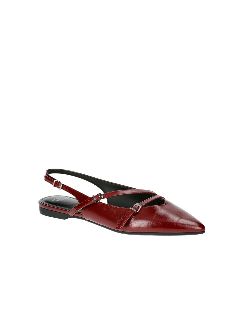 Time and Tru Women's Strappy Sling Back Flats | Walmart (US)