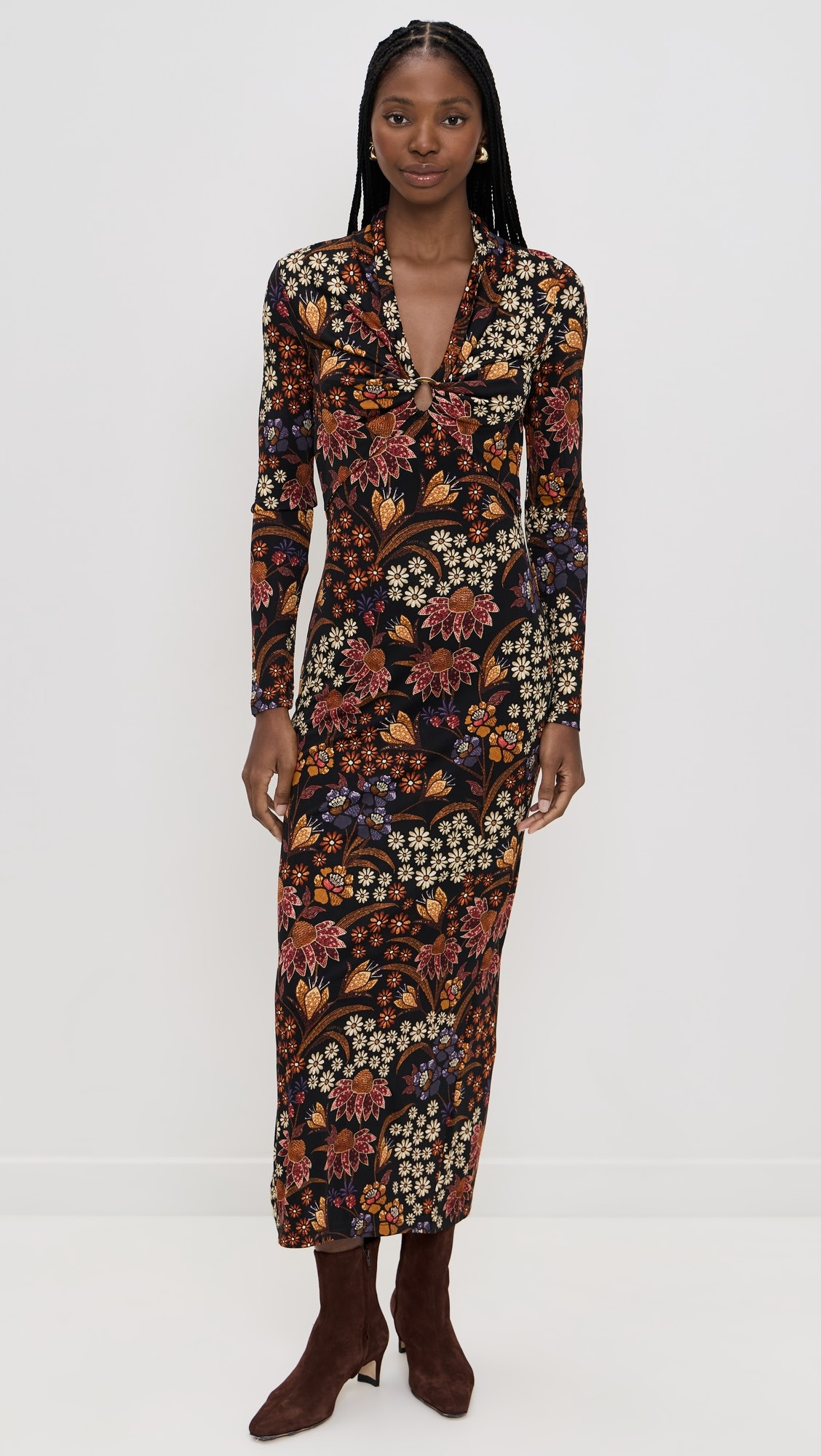 Lili Black Long Sleeve Maxi Dress | Shopbop