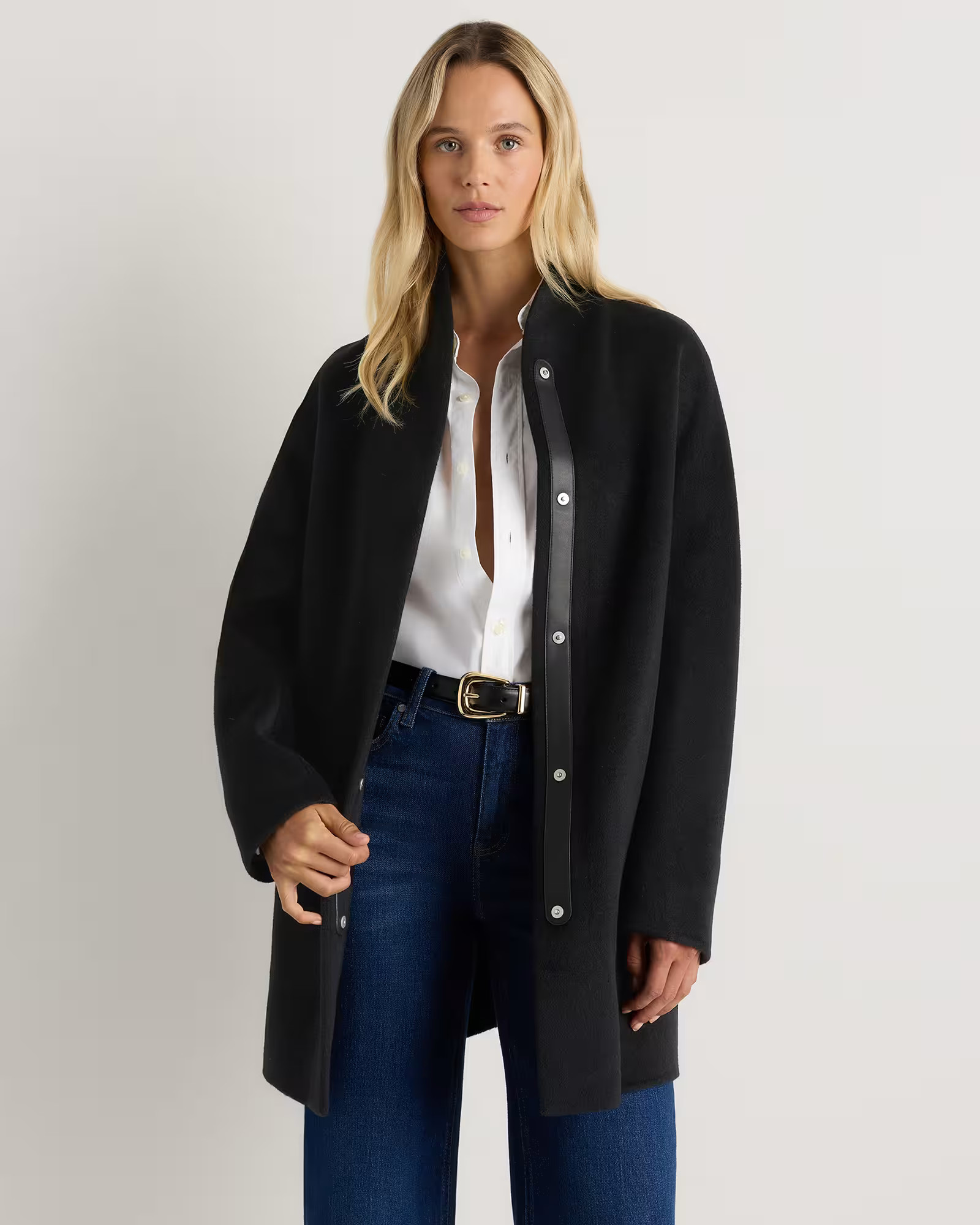 100% Mongolian Cashmere Double-Faced Cocoon Coat | Quince