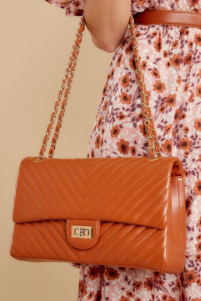 Polished And Poised Chestnut Bag | Red Dress 