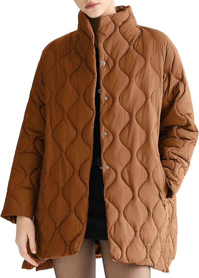 Orolay Quilted Puffer Jacket Women Oversized Lightweight Warm Jacket Button Down Fall Winter Coat... | Amazon (US)