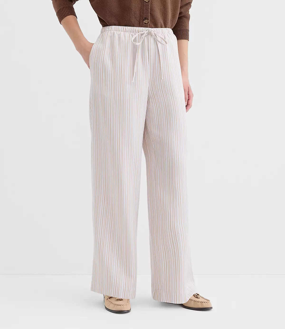 Sawyer Pull On Pants in Striped Twill | LOFT