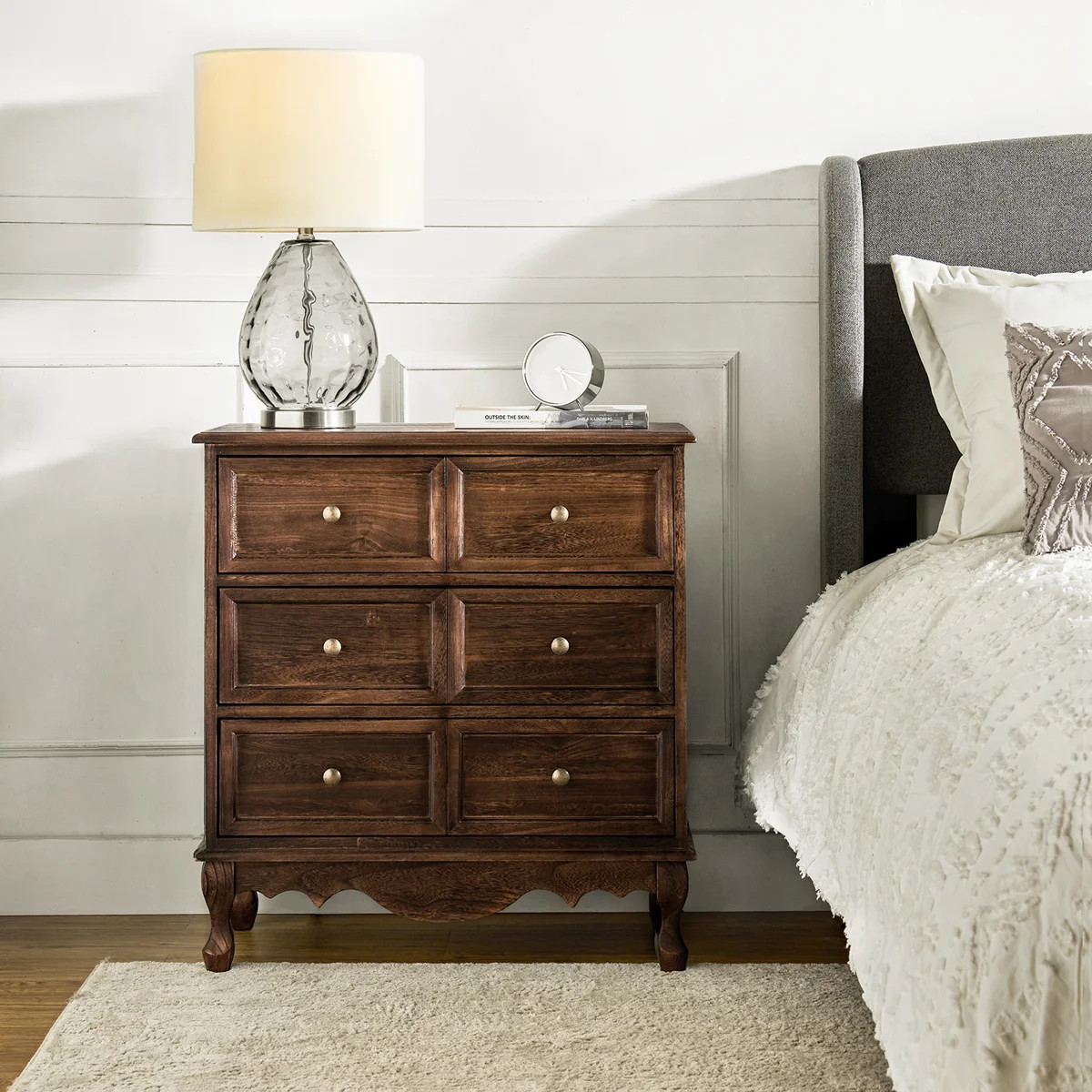 Arshaun Traditional 28''W 3-Door Solid Wood Accent Chest with Charging Station | Wayfair North America