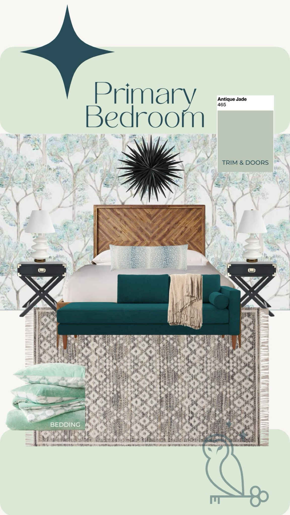 🩵Dreamy Primary Bedroom 

🏡Home | Family Styling tips
✨have a small loveseat or bench at the end of the bed for nightmares!
It’s easier to help the kids feel safe & train them not to wake you by having a place for them to go at night when the monsters wake them. 

✨try a wallpaper accent wall behind your bed in a dreamy paper that says sweet dreams 

✨pops of black help ground the space and give a modern vibe that breaks up all the pastels (my husband loves modern so he feels like it’s his room too) 

🫶Follow along for more good home vibes & family friends design tips and tricks 

#LTKHome #LTKFamily #LTKStyleTip