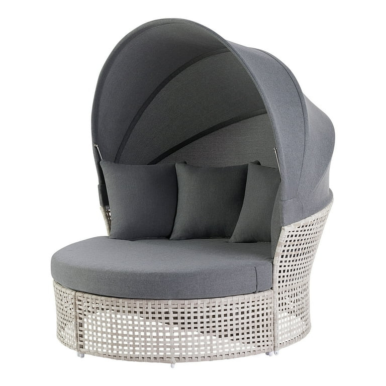 Mainstays Tuscany Ridge 2-Piece Outdoor Daybed with Retractable Canopy, Dark Gray | Walmart (US)