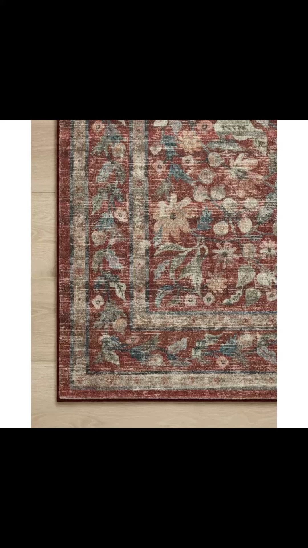 Rifle Paper Co. x Loloi Courtyard Crimson Area Rug feat. CloudPile