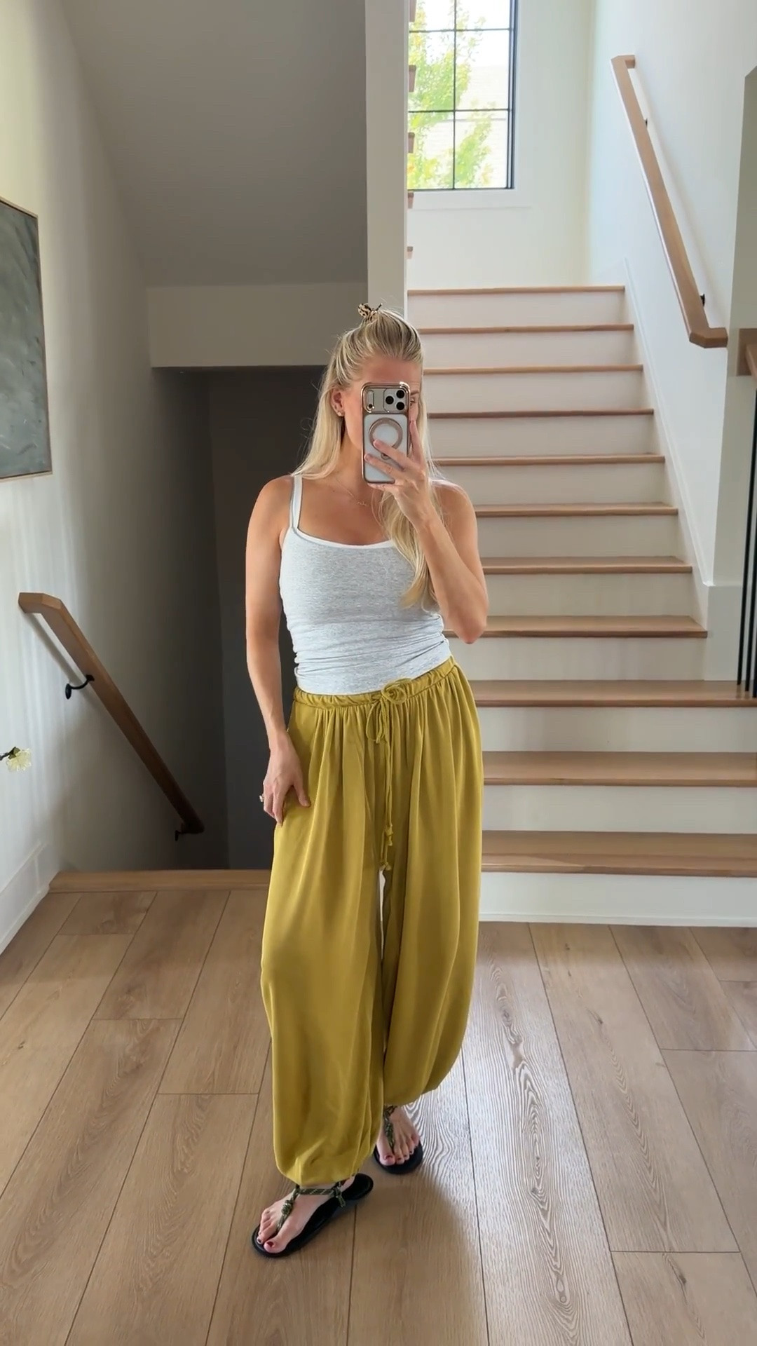 SIZE: Medium in tank, bra, & pants, true size in shoes! #kathleenpost

Walking outfit, casual summer look, balloon pant outfit, postpartum look, newborn phase

#LTKootd #LTKmomlife #LTKBaby