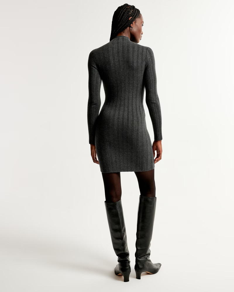 Women's Long-Sleeve Mockneck Mini Sweater Dress | Women's New Arrivals | Abercrombie.com | Abercrombie & Fitch (US)