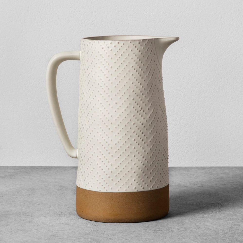 Textured Stoneware Pitcher Cream - Hearth & Hand with Magnolia | Target