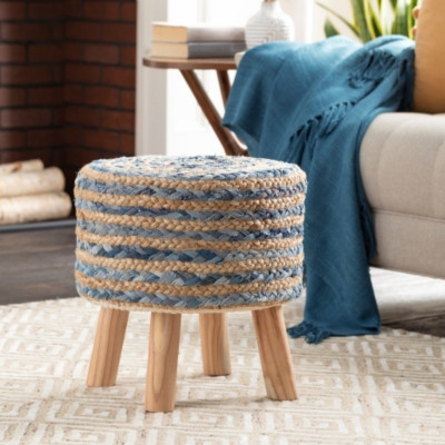 Surya Cambrai Global Stool, Denim | Ashley Homestore