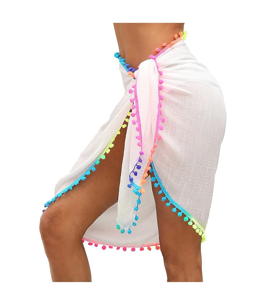 Women's Bikini Cover Up Sheer Chiffon Swimsuit Beach Wrap Dress for Ladies | Amazon (US)