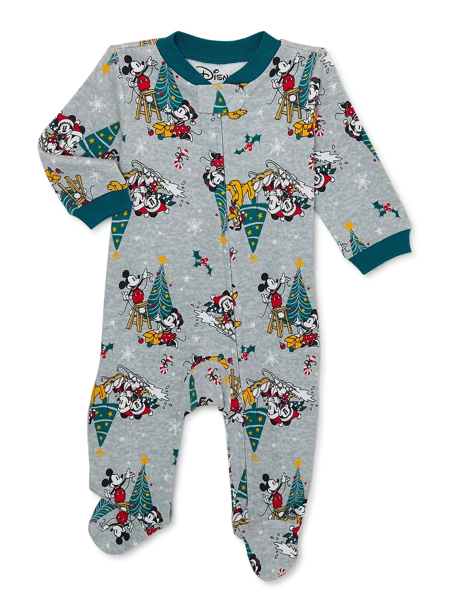 Mickey Mouse Baby One-Piece Footed Pajamas, Sizes NB-9M | Walmart (US)