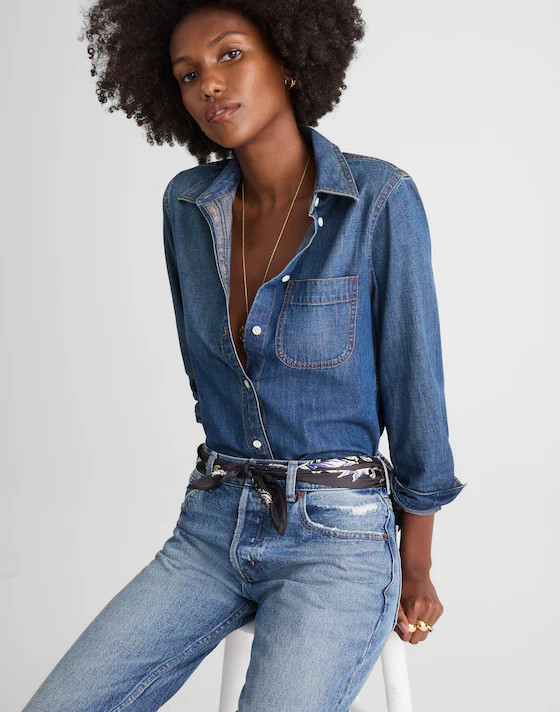 Tuckable Denim Shirt in Greendale Wash | Madewell