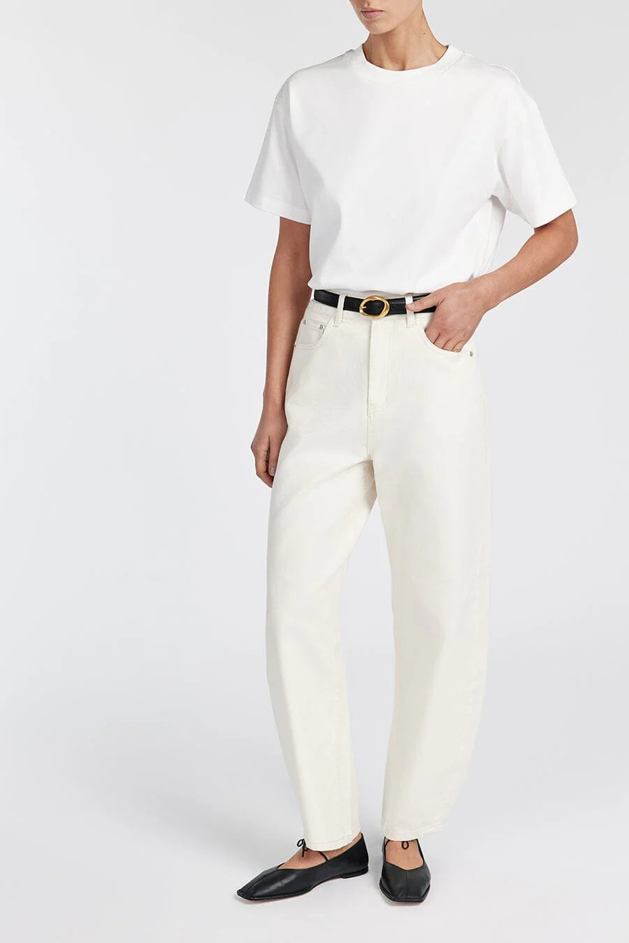 CALEB CREAM BARREL LEG JEAN | DISSH
