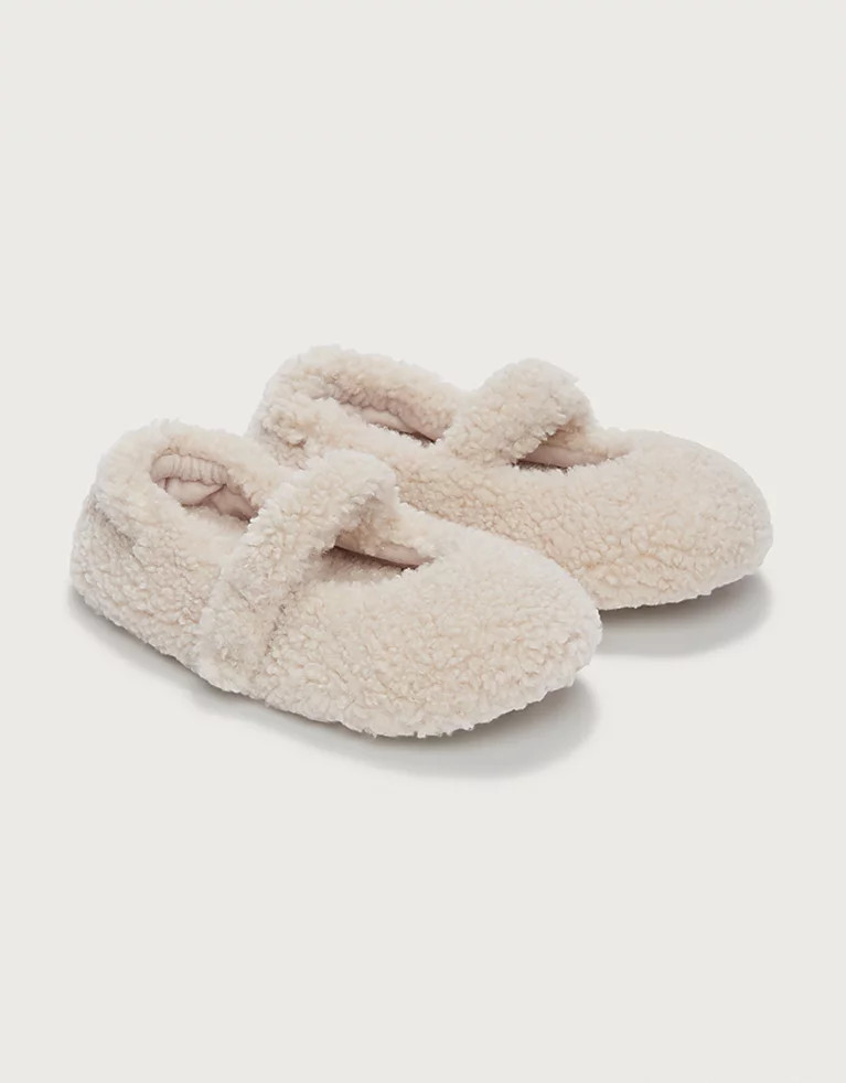 Borg Ballet Slippers | Girls' Nightwear | The  White Company | The White Company UK & ROW