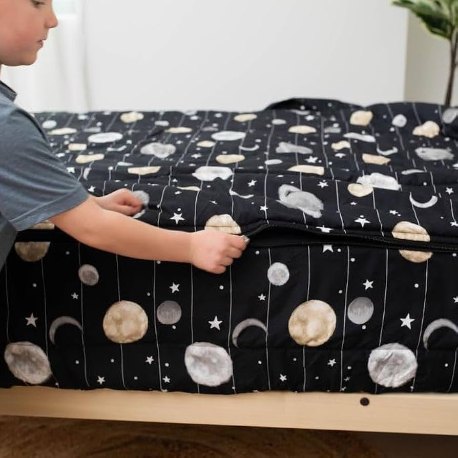 Beddy's Space Theme Durable Zipper Bedding for Kids, Bed in a Bag, Black Sheets and Universe Gala... | Amazon (US)