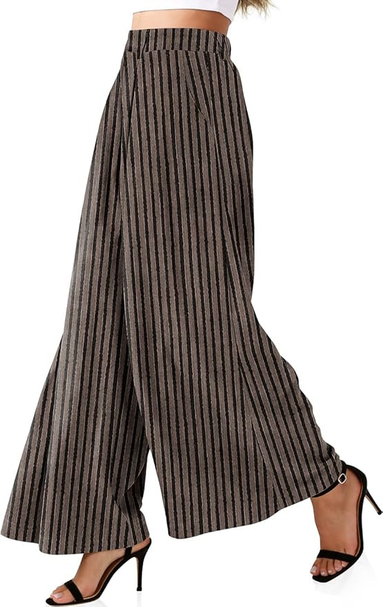 TARSE Womens High Waisted Linen Palazzo Pants 2026 Wide Leg Printed Pant Woman Flowy Work Casual ... | Amazon (US)