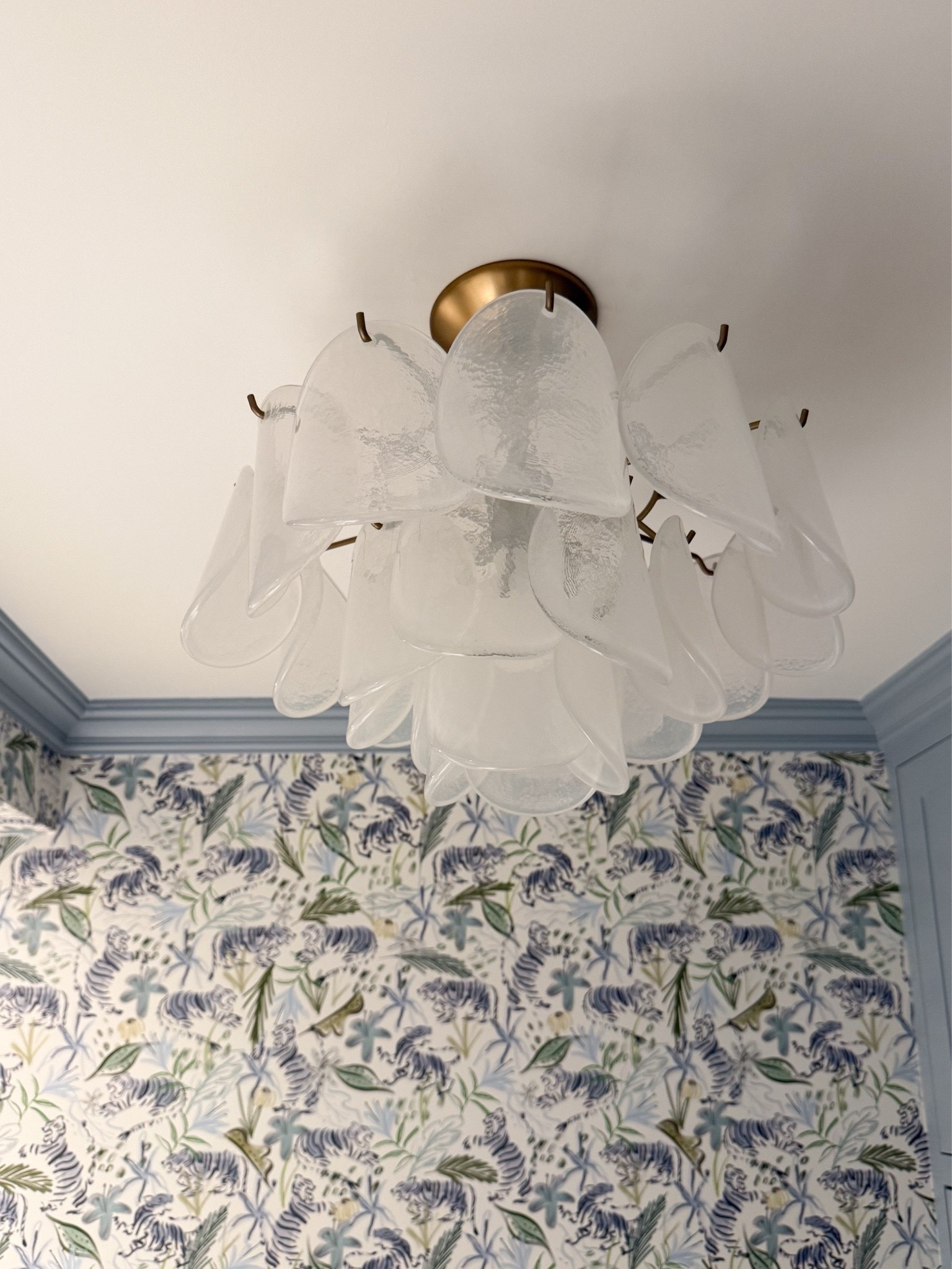 Always say yes to the statement lighting!! 

bathroom inspo, bathroom design, bath room renovation, powder room, flushmount light, glass chandelier, blue paint, modern coastal, cozy home, statement wallpaper

#LTKHome #LTKdayinmylife #LTKmorningroutine

#LTKdayinmylife #LTKootd #LTKgrwm