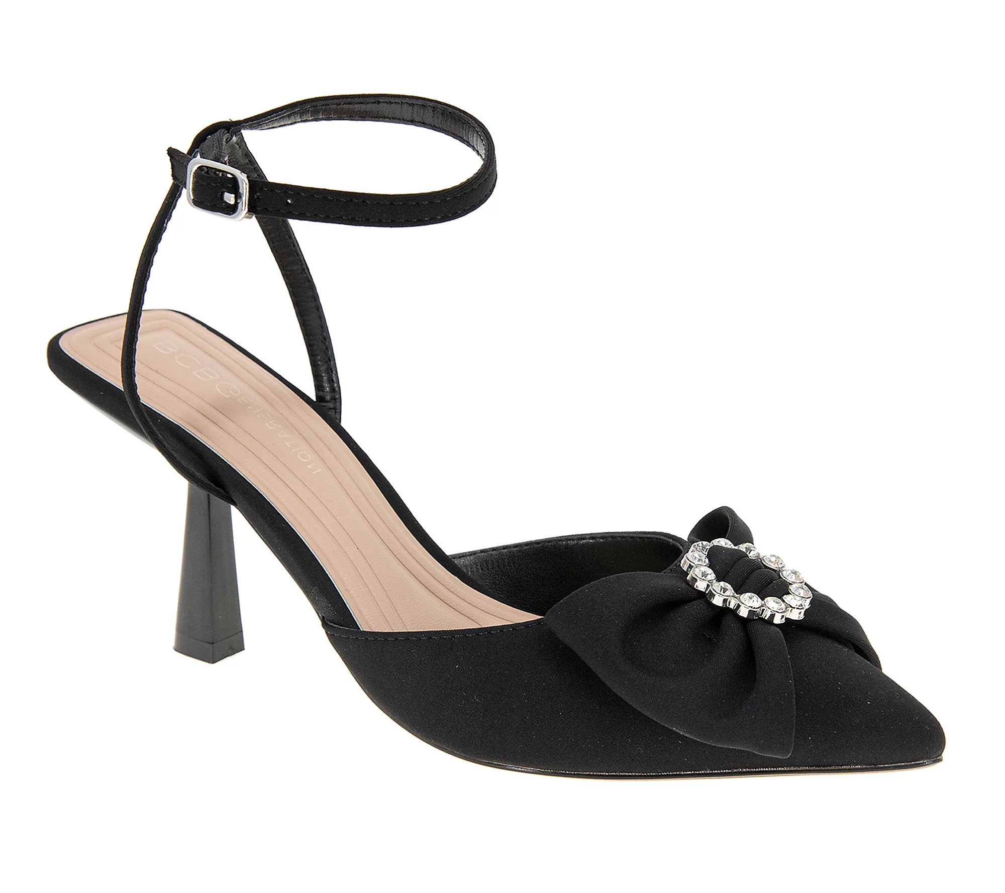 BCBGeneration Ipany-4 Ankle Strap Bow Detail Pu mp | QVC