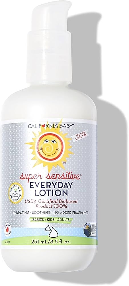 California Baby Super Sensitive Unscented Lotion | 100% Plant-Based Ingredients | Fragrance Free ... | Amazon (US)