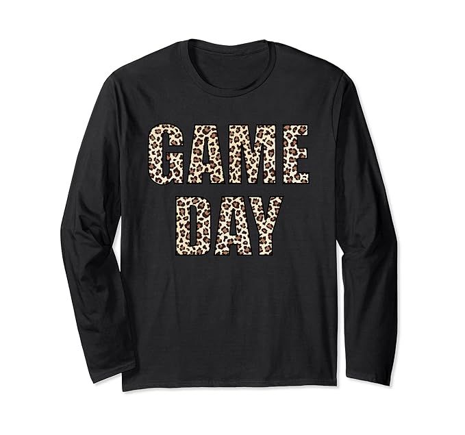 Game Day Leopard Football Fan Big Game Long Sleeve T-Shirt | Amazon (US)