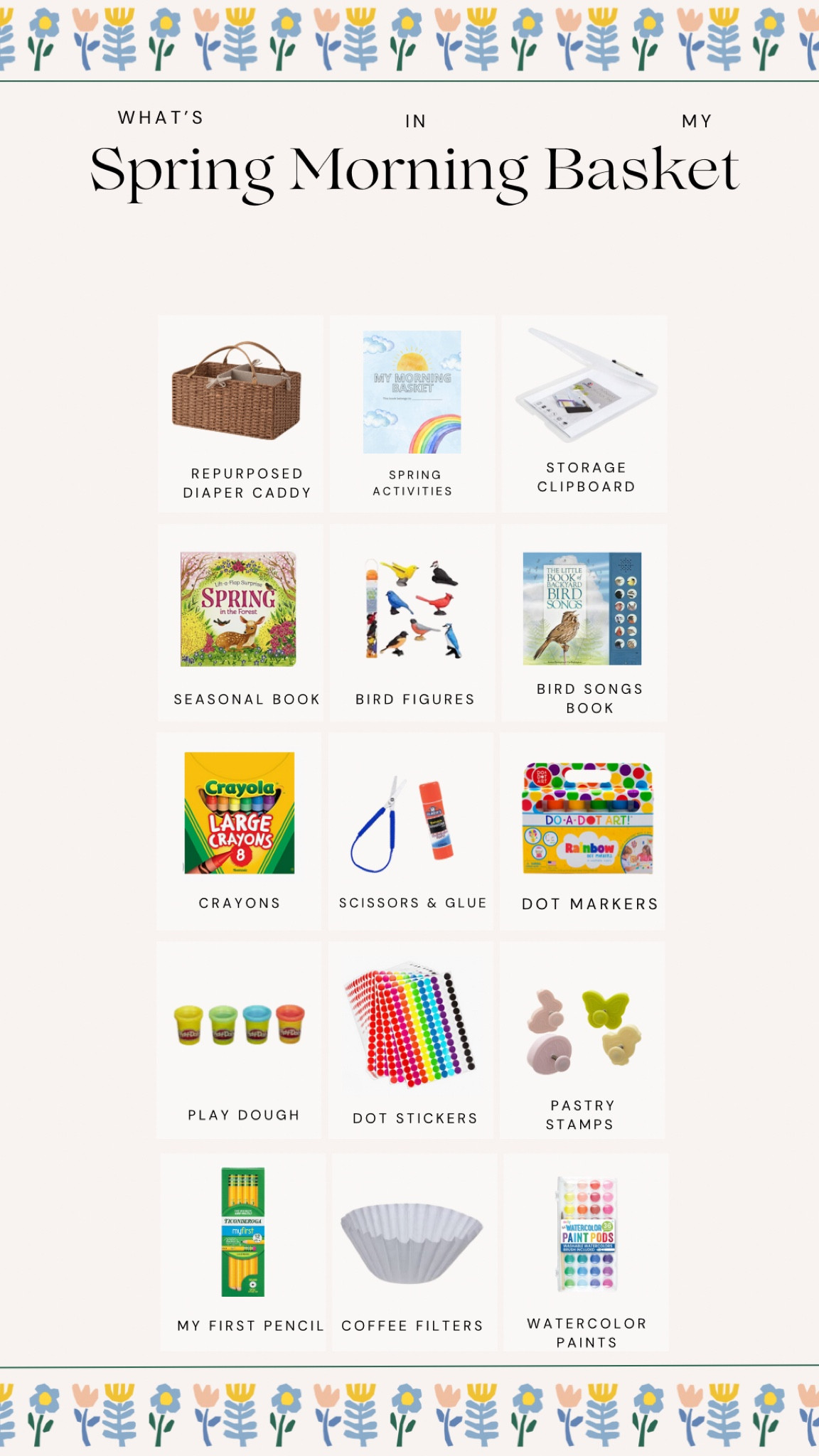 All my favorites to fill our Spring Morning Basket