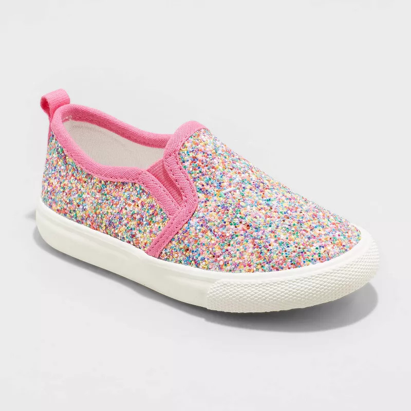 Toddler Girls' Madigan Slip-On Glitter Apparel Sneakers - Cat & Jack™ | Target
