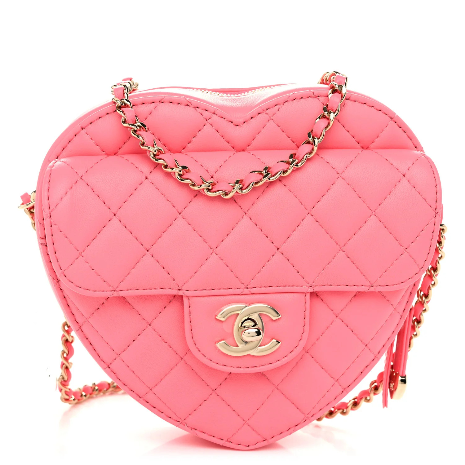 Lambskin Quilted CC In Love Heart Bag Pink | FASHIONPHILE (US)