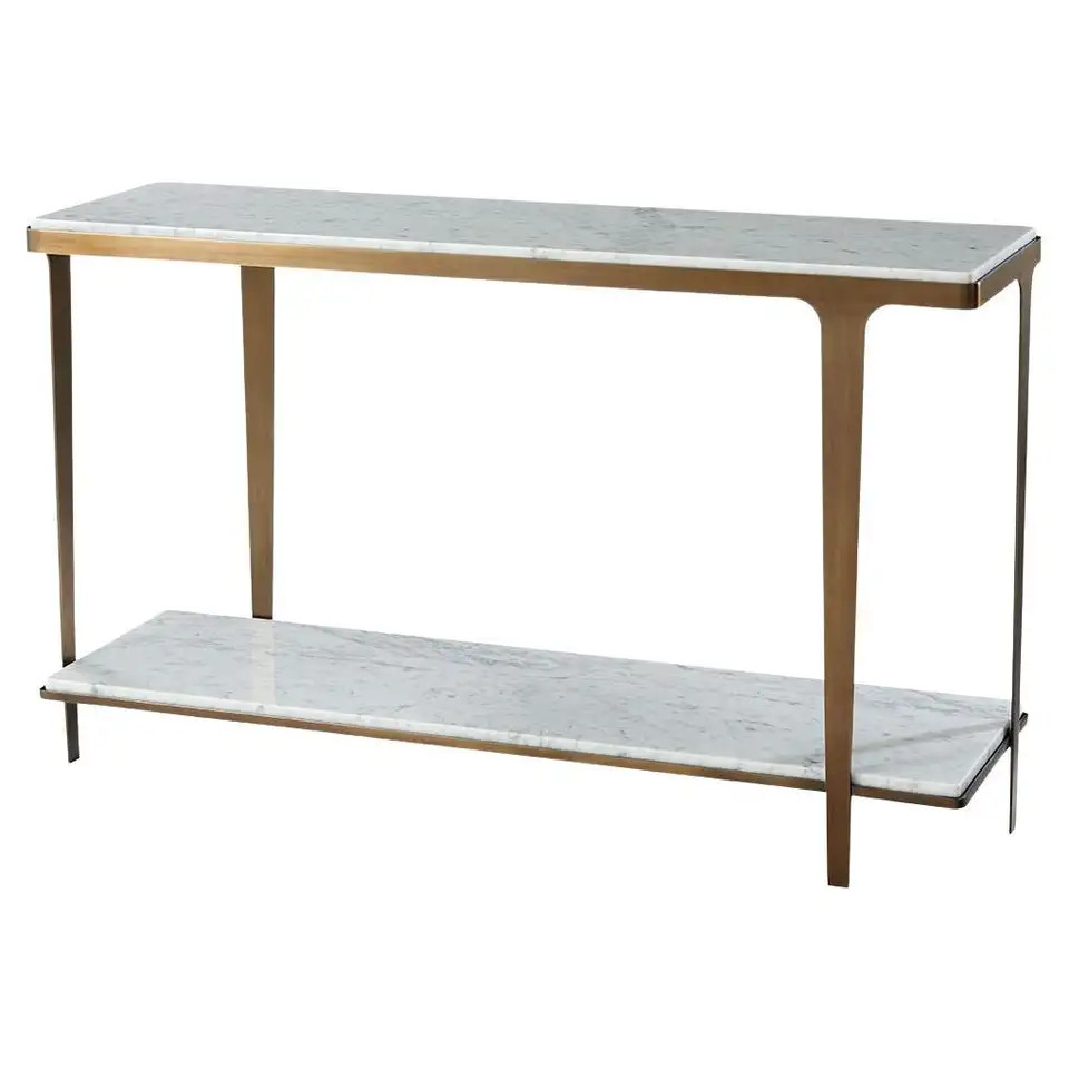 Art Deco Style White Marble Top Console | 1stDibs