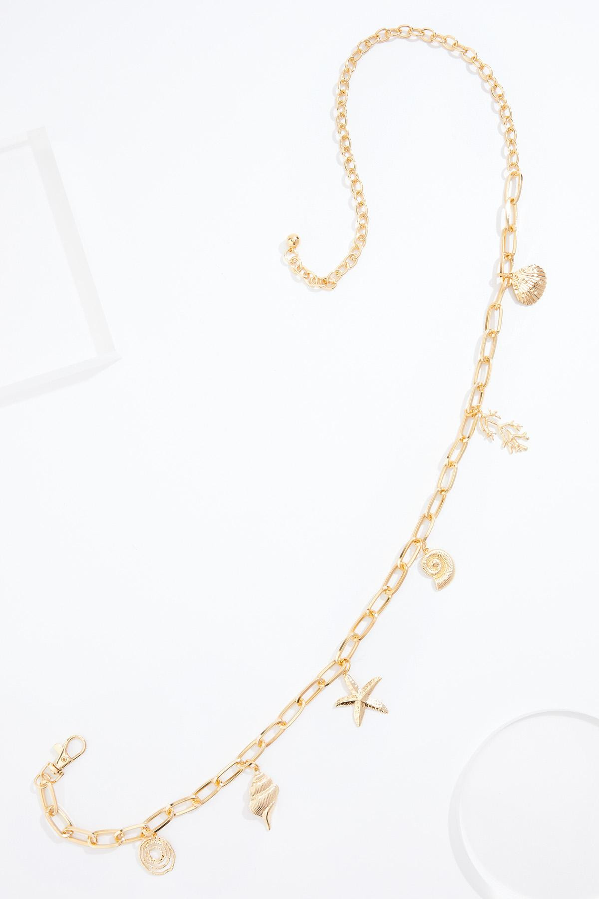 Plus Size Gold Sealife Charm Chain Belt | Cato Fashions