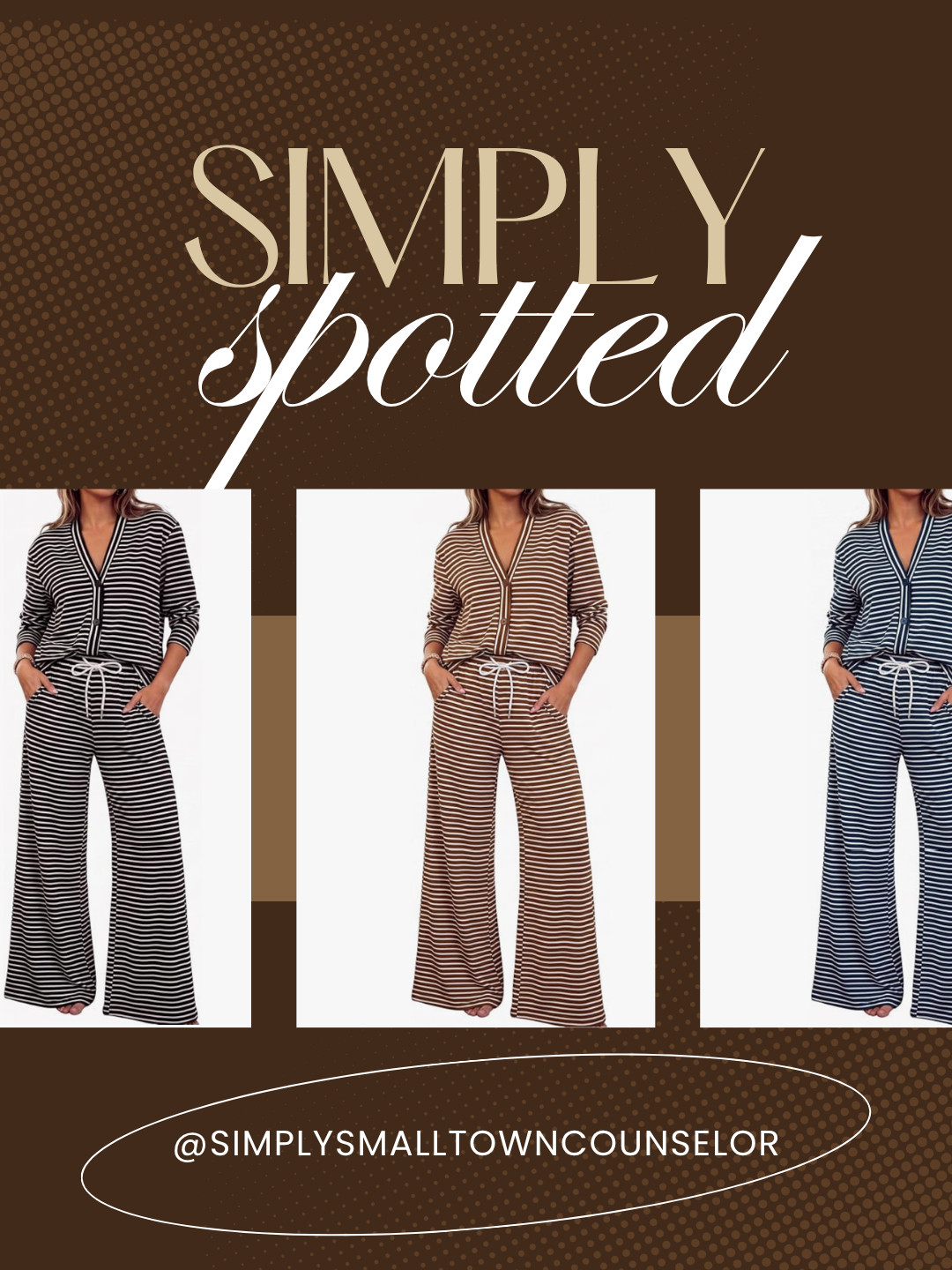 Simply Spotted 👀✨ Something currently catching my eye! I’m loving this cute two-piece set—the relaxed fit and stripes make it look extra comfy! 

 