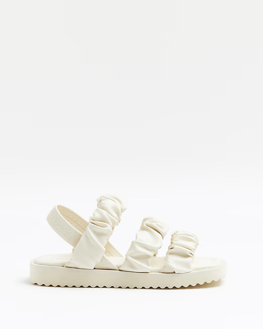 Girls white ruched sandals | River Island (UK & IE)