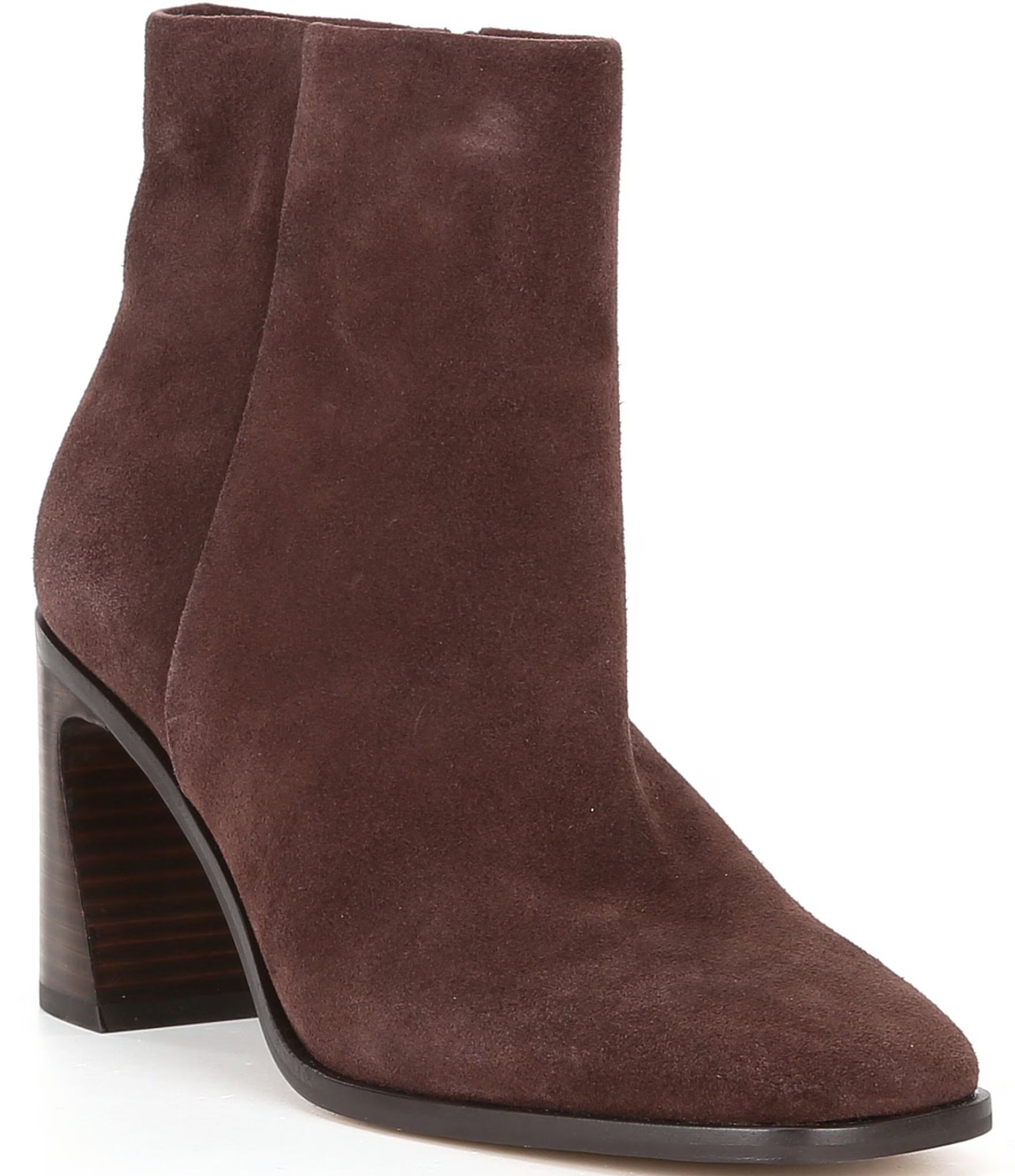 Clayton Suede Square Toe Block Heel Booties | Dillard's